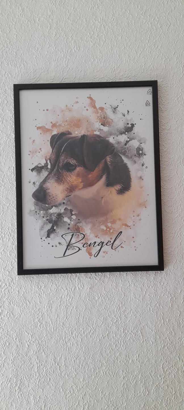 Customer photo review of Tierisches Wasserfarben Hunde Portrait