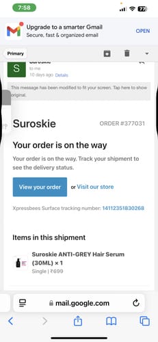 Customer photo review of Suroskie ANTI-GREY Hair Serum (30ML)