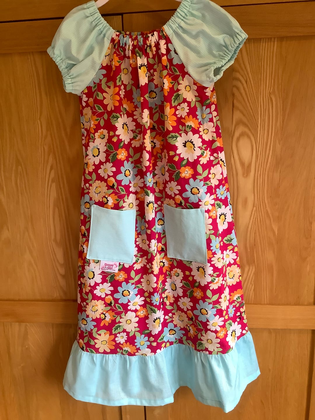 Customer photo review of Blue, Orange and White Floral Cotton Poplin Fabric
