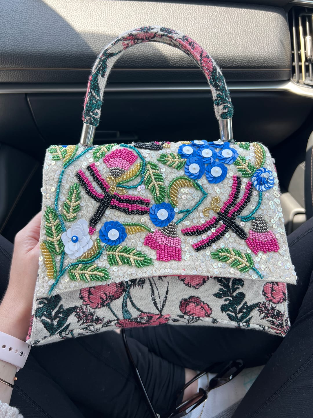 Customer photo review of Dragonfly Dreams Kashmiri Top Handle Bag