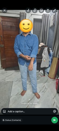 Customer photo review of Denim - Light Blue Casual Shirts for Men | Ariser