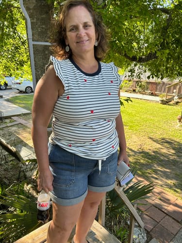 Customer photo review of Coralee Denim Shorts