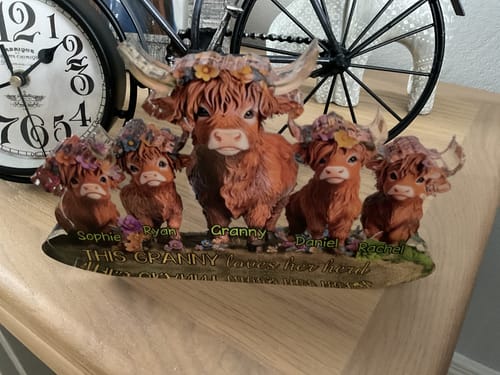 Customer photo review of This Mom Loves Her Herd Highland Cow Mother Grandma - Personalized Acrylic Plaque
