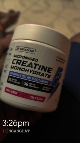 Customer photo review of Wellcore - Pure Micronised Creatine Monohydrate (122g, 33 Servings) Fruit Fusion