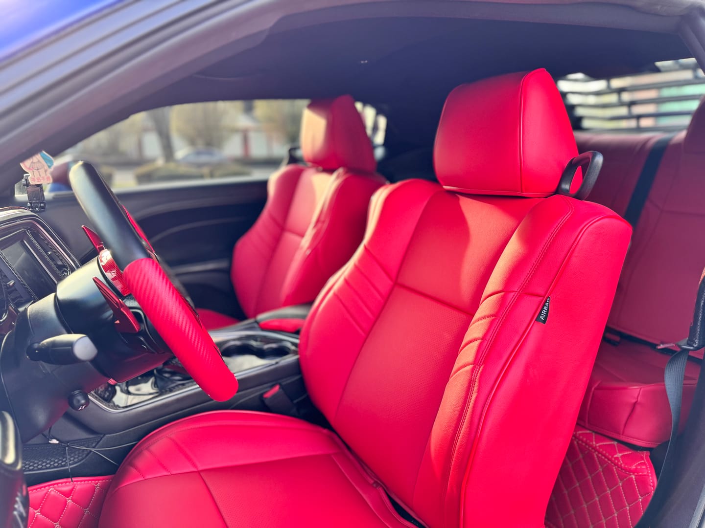 Customer photo review of 2015+ Dodge Challenger Custom Performance Seat Covers