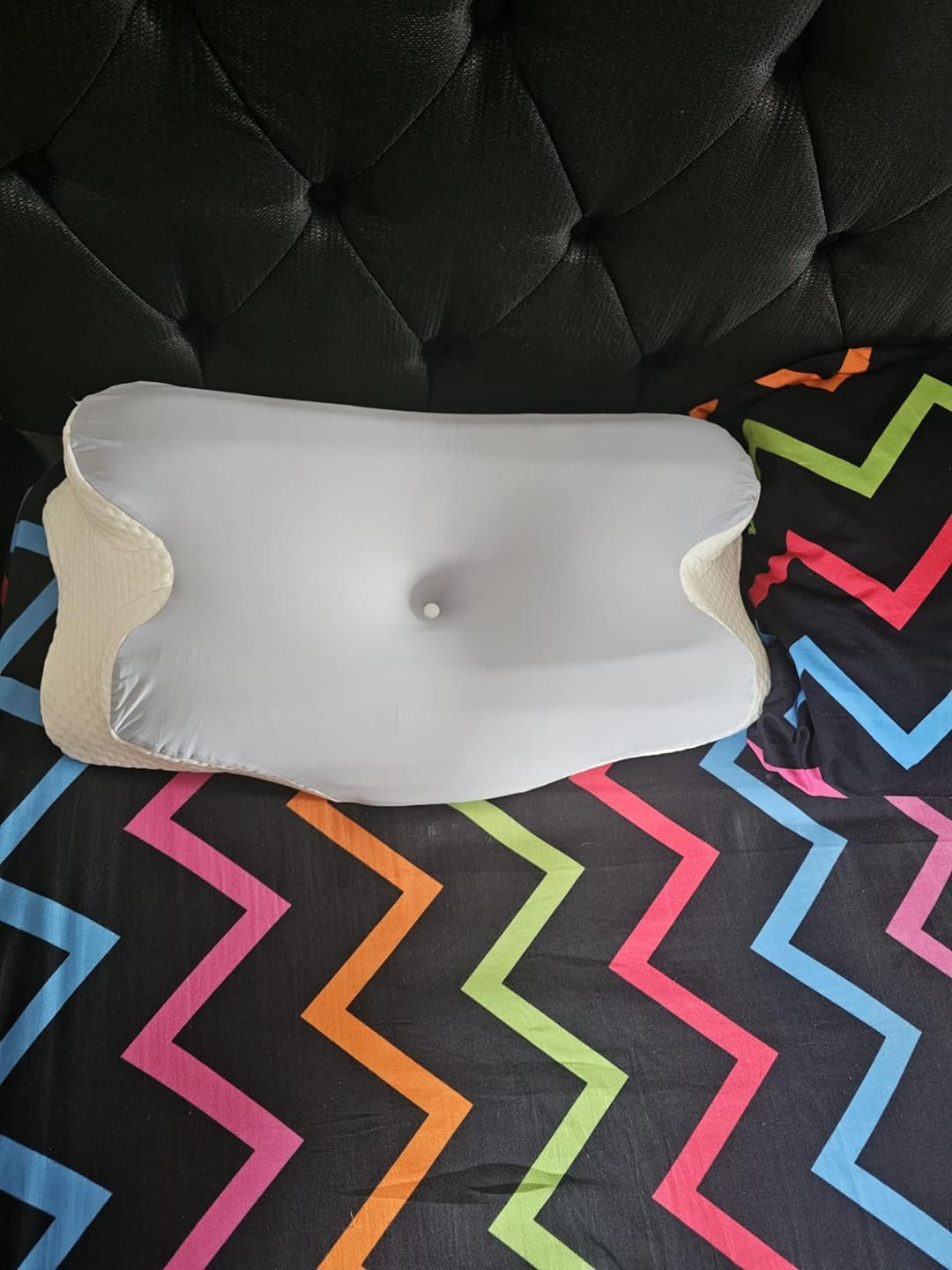Customer photo review of Wave® Cervical Pillow - Orthopaedic Contour Shaped Memory Foam | Ice Silk