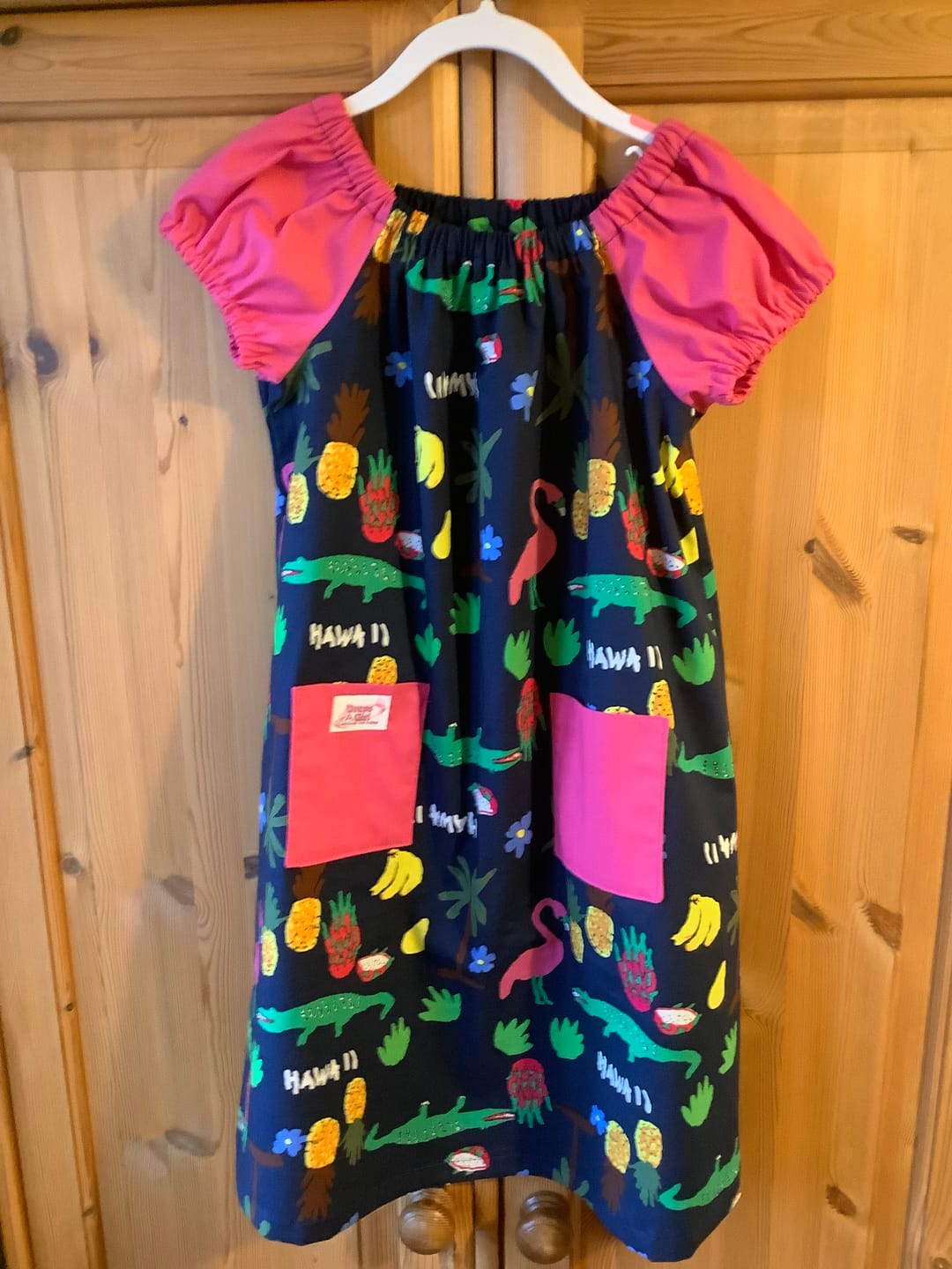 Customer photo review of Drawn Tropical Scenery Cotton Poplin Fabric