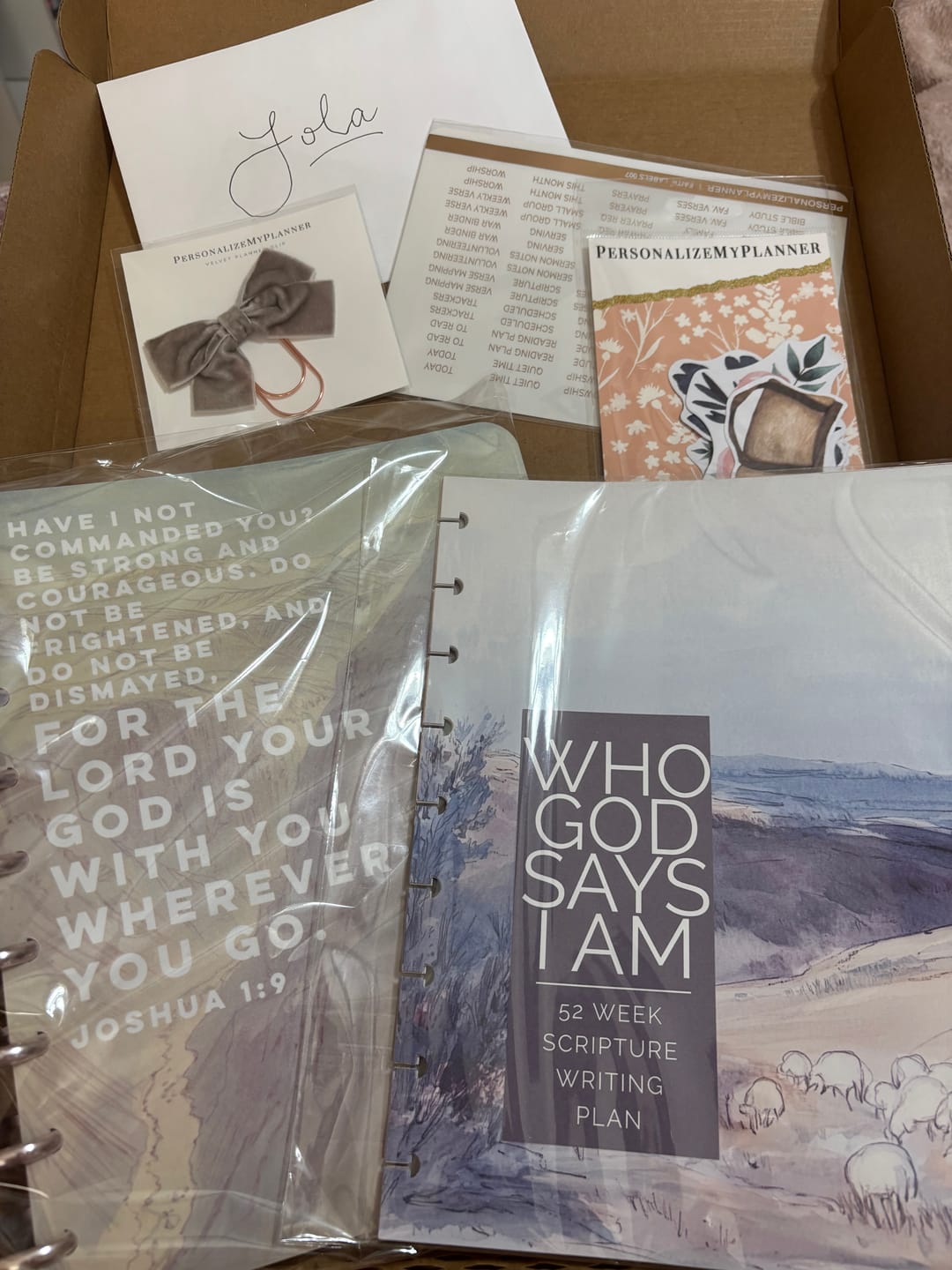 Customer photo review of 2025 Scripture Writing Who God Says I Am Extension Pack, Faith Journal, 14 Printed Pages, Classic Happy Planner, Bible Study, War Binder