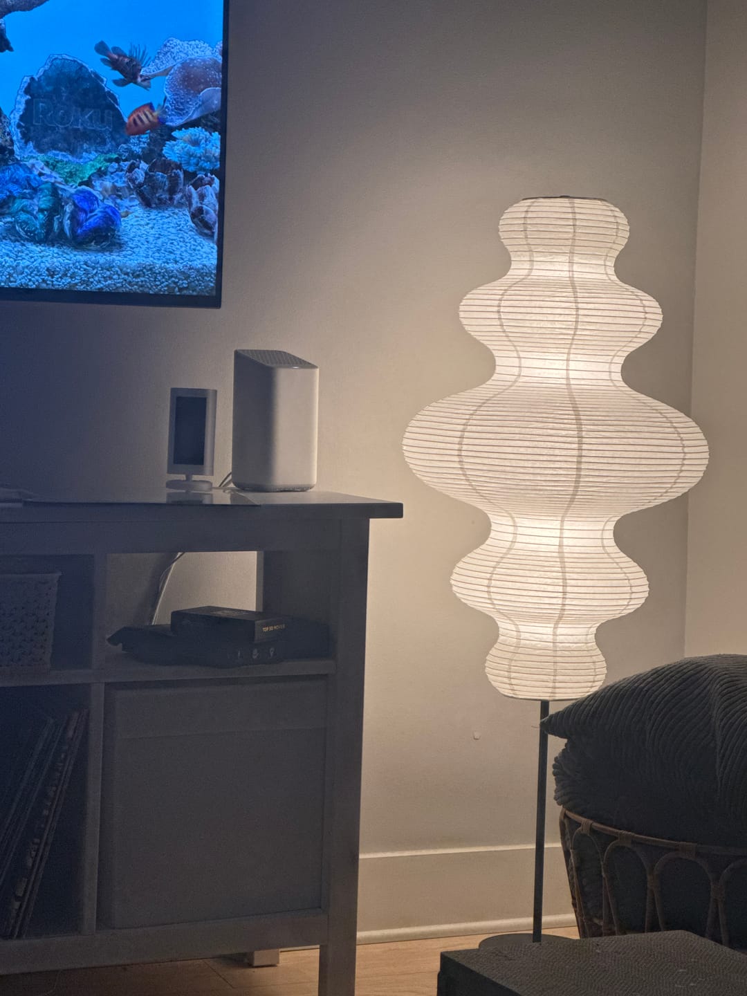 Customer photo review of Zephyr Paper Floor Lamp