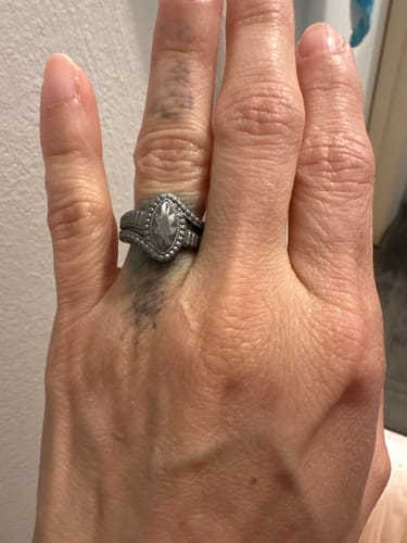 Customer photo review of Silicone Rings for Women - Marquise with 2 Stackable Rings