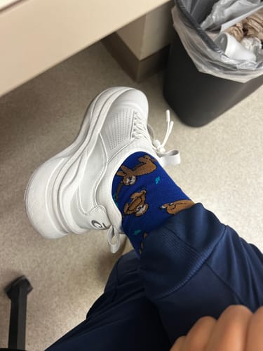 Customer photo review of Sloth Bamboo Compression Socks