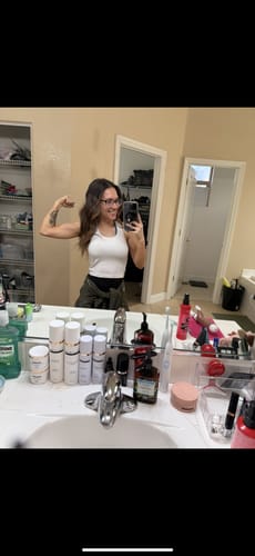 Customer photo review of Bro Glo Foam Body Tanner