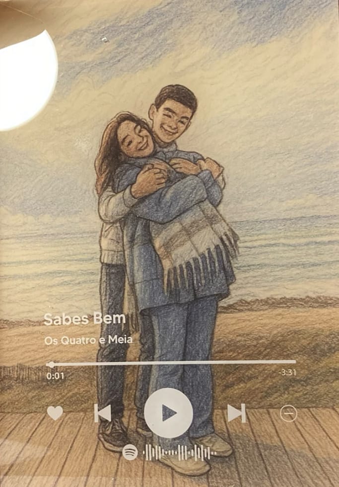 Customer photo review of Lâmpada Spotify Player Personalizável c/ Fotografia Completa