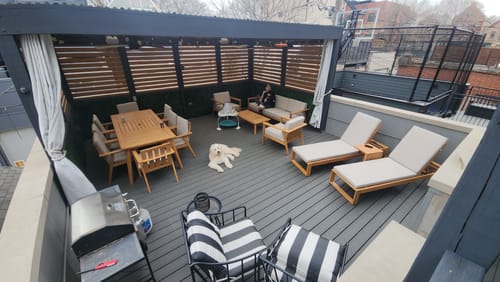 Customer photo review of Laguna 16 Piece Outdoor Patio Furniture Combination Set in Eucalyptus