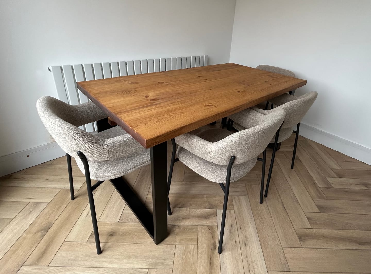 Customer photo review of Industrial Dining Table with Square Frame Leg