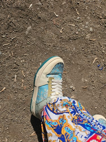 Customer photo review of Van Gogh Almond Blossoms inspired sneakers