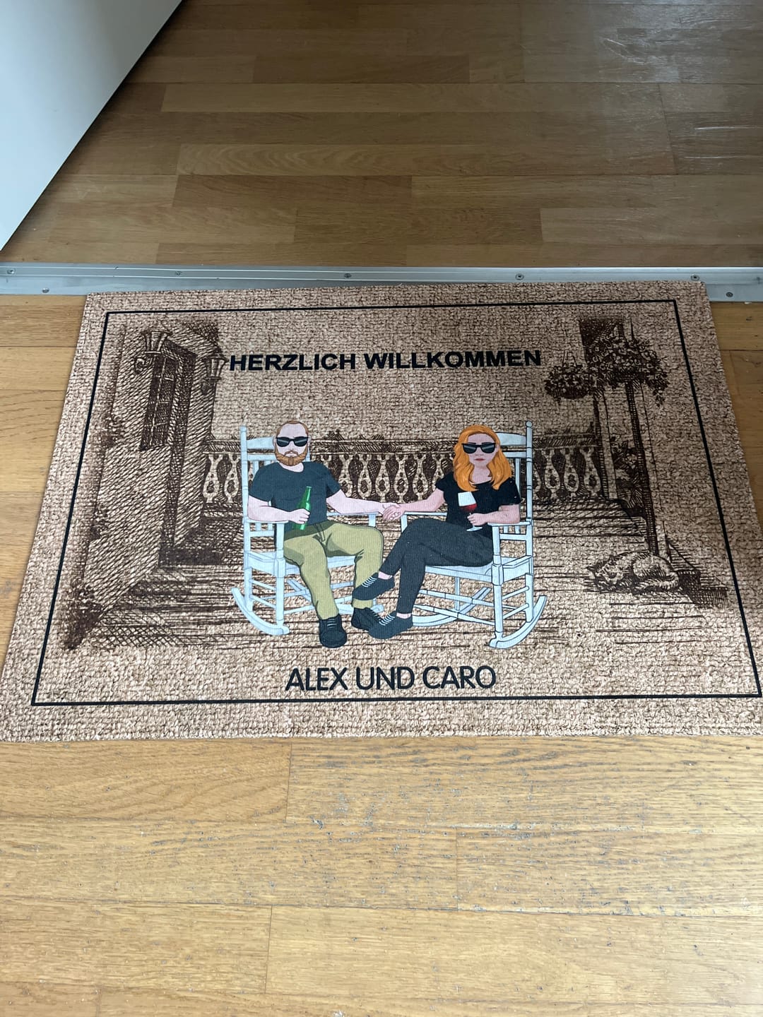 Customer photo review of Herzlich Willkommen - Paar-Fußmatte