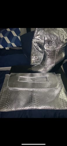 Customer photo review of GRISSEL-SILVER OVER THE KNEE WESTERN BOOT