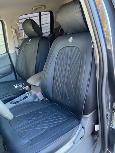 Customer photo review of Brown Black Seat Cover