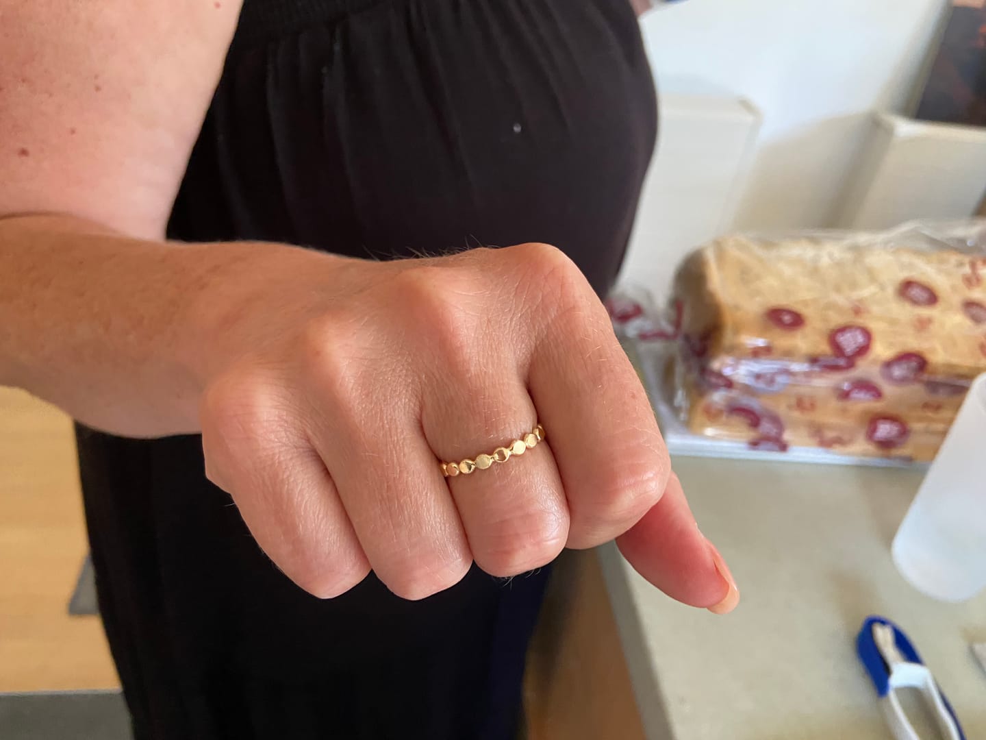 Customer photo review of Smooth Beaded Ring