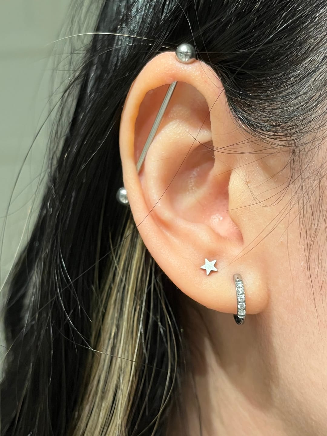 Customer photo review of My Huggies Sparkle Hoop Earrings