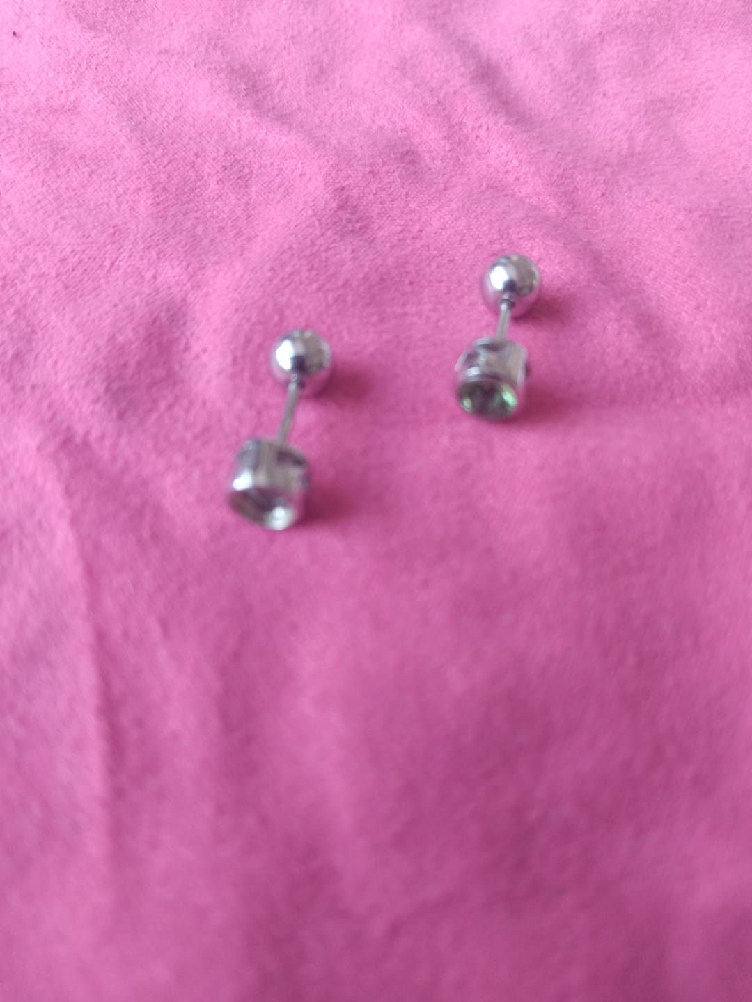 Customer photo review of Moissanite Solitaire Sleep Earrings