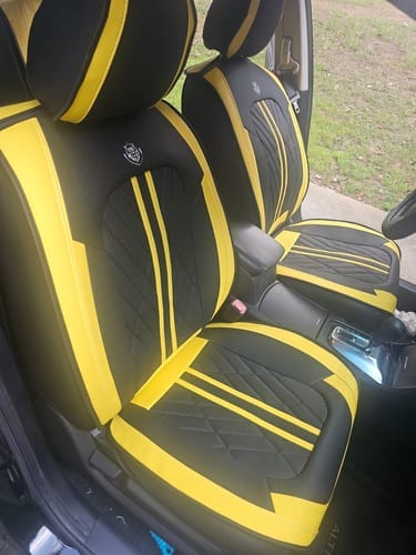 Customer photo review of Grey & Black Seat Cover