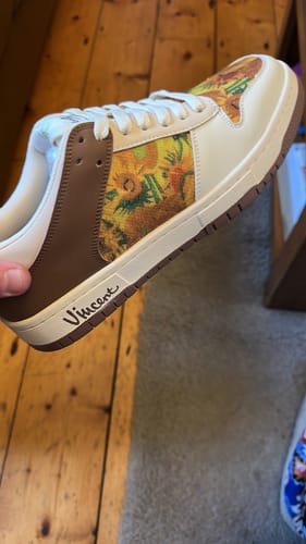 Customer photo review of Van Gogh Sunflowers inspired sneakers