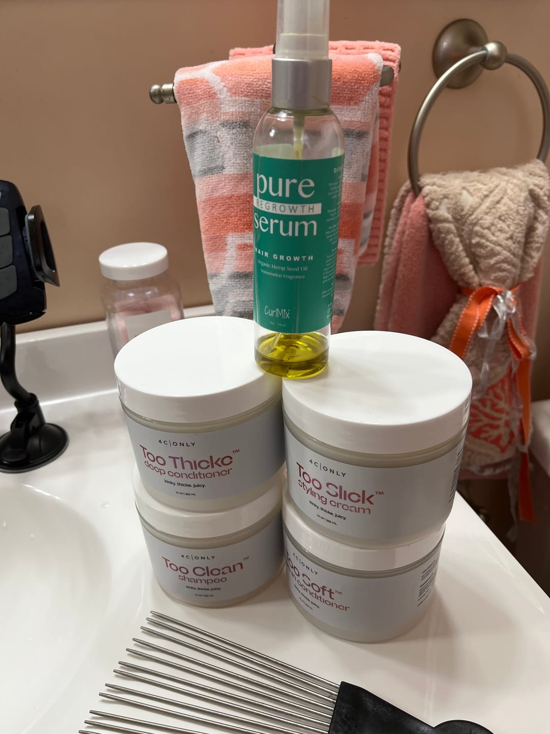 Customer photo review of Growth Serum for Curly Hair with Hempseed Oil| Master's Collection