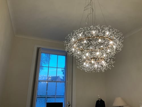 Customer photo review of 32-Light Modern Large 2-Tiers Firework Chandelier