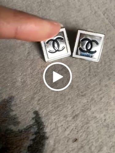 Customer video review of CC LIGHT GOLD AND WHITE ENAMEL SQUARE EARRINGS