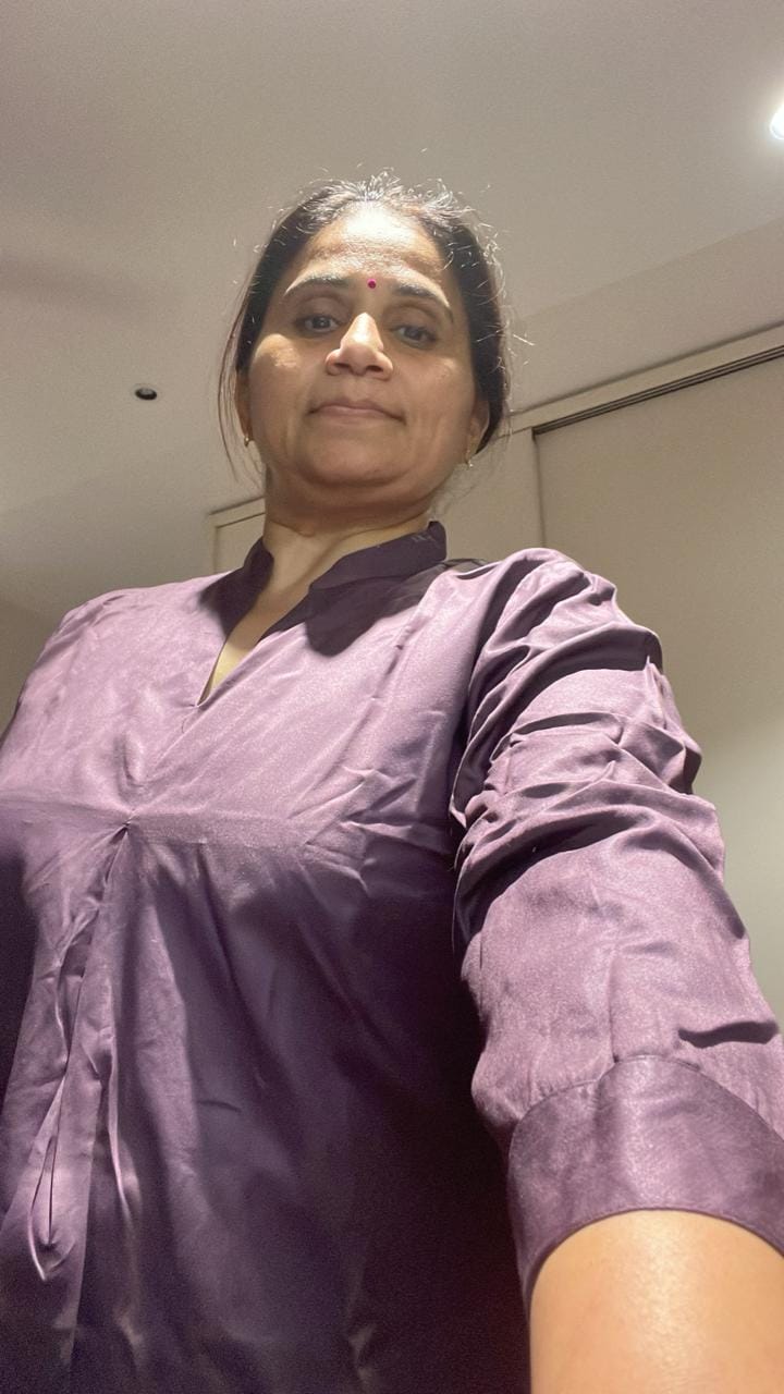 Customer photo review of Brinjal Viscose Pleated Top
