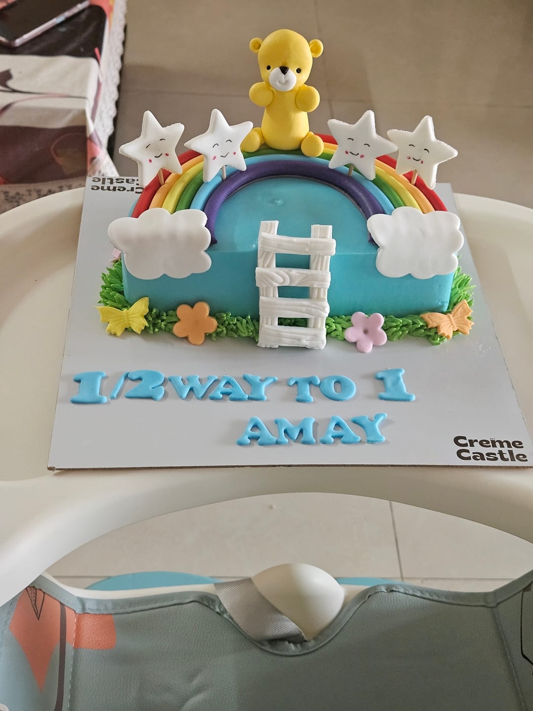 Customer photo review of Teddy Half Design Cake