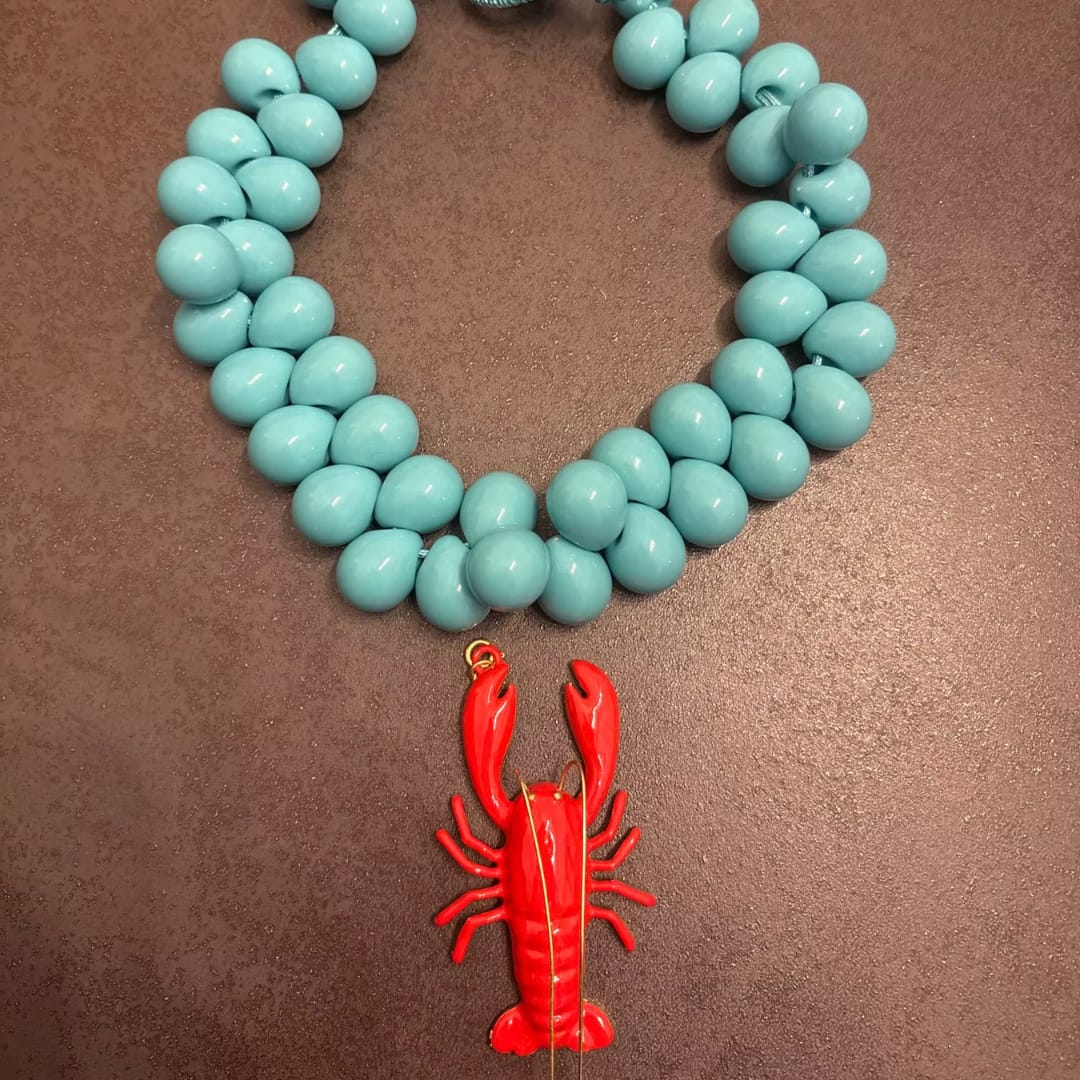 Customer photo review of Statement Beaded Lobster Necklace