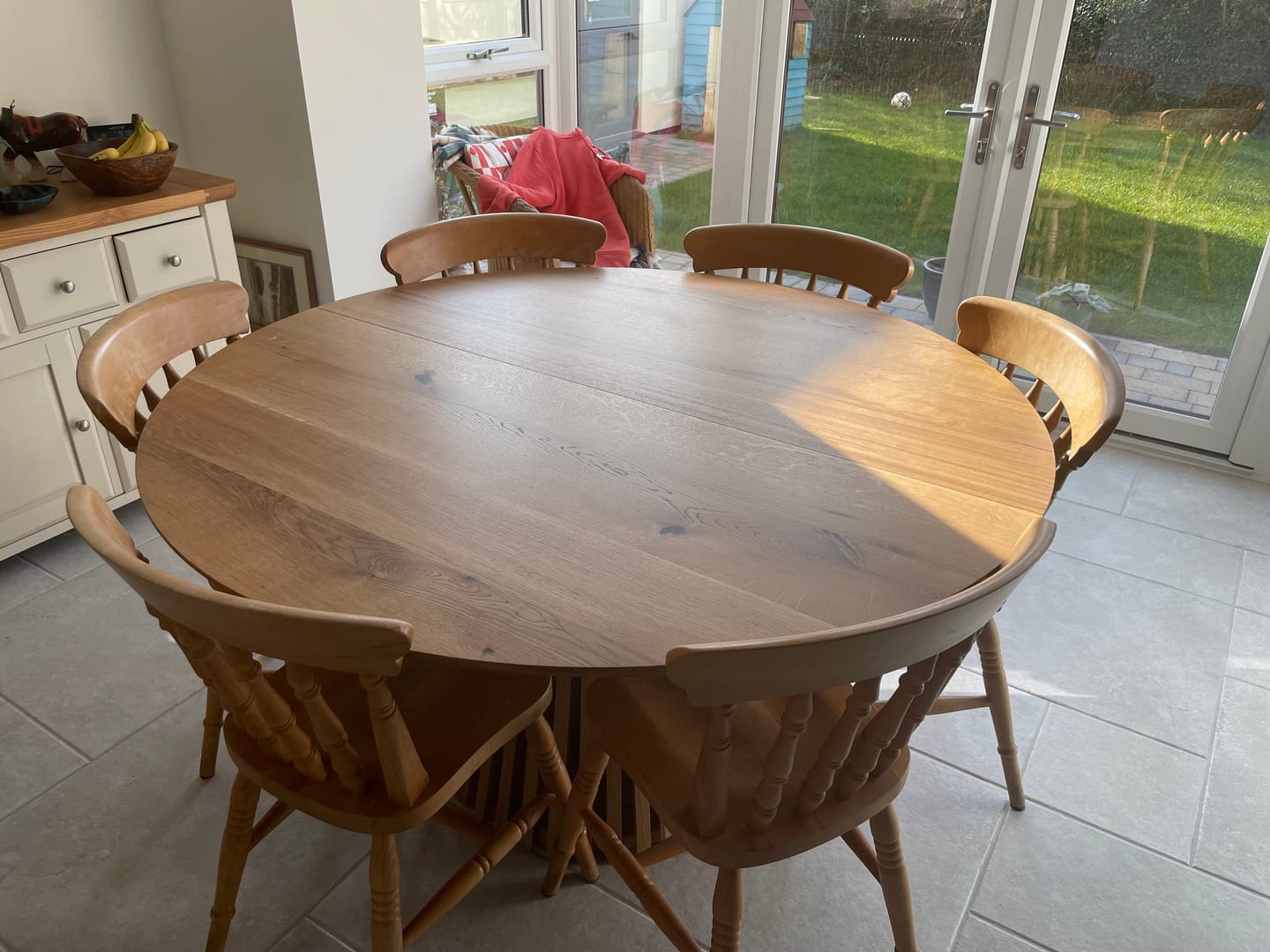 Customer photo review of Vivien Extendable Round Dining Table in Solid Oak