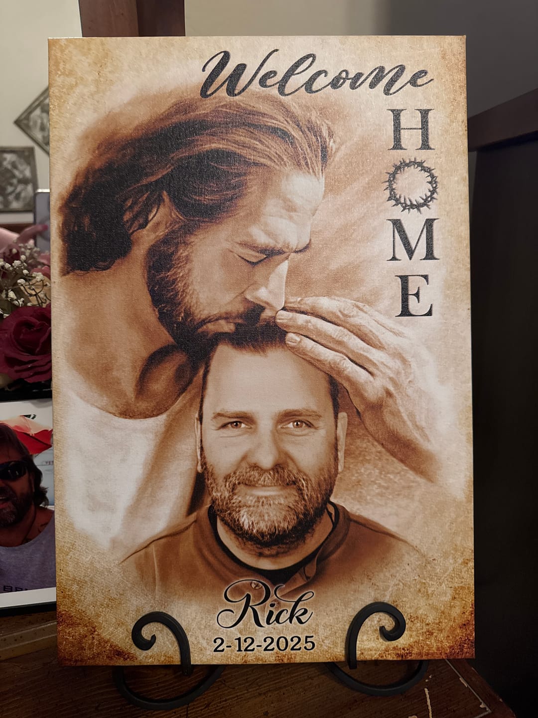 Customer photo review of Custom Canvas Prints, God Sympathy Gifts, Jesus Memorial Gift, Remembrance Gifts, Bereavement Gift, Welcome Home Jesus Canvas