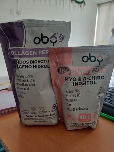 Customer photo review of FEMME BALANCE POWDER PACK | Oby Pure Inositol 40:1 + Oby Colágeno Hidrolizado