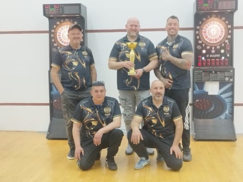 Customer photo review of Maxcorners Darts Crown Multicolor Options Personalized Name, Team Name 3D Polo Shirt (6 Colors)