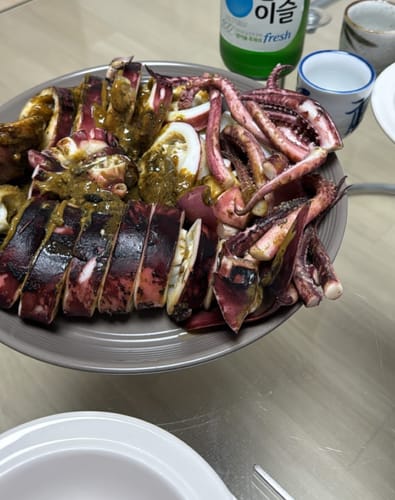Customer photo review of [한정판매] 국내산 급냉 통찜 초코 오징어 특대 1.2kg