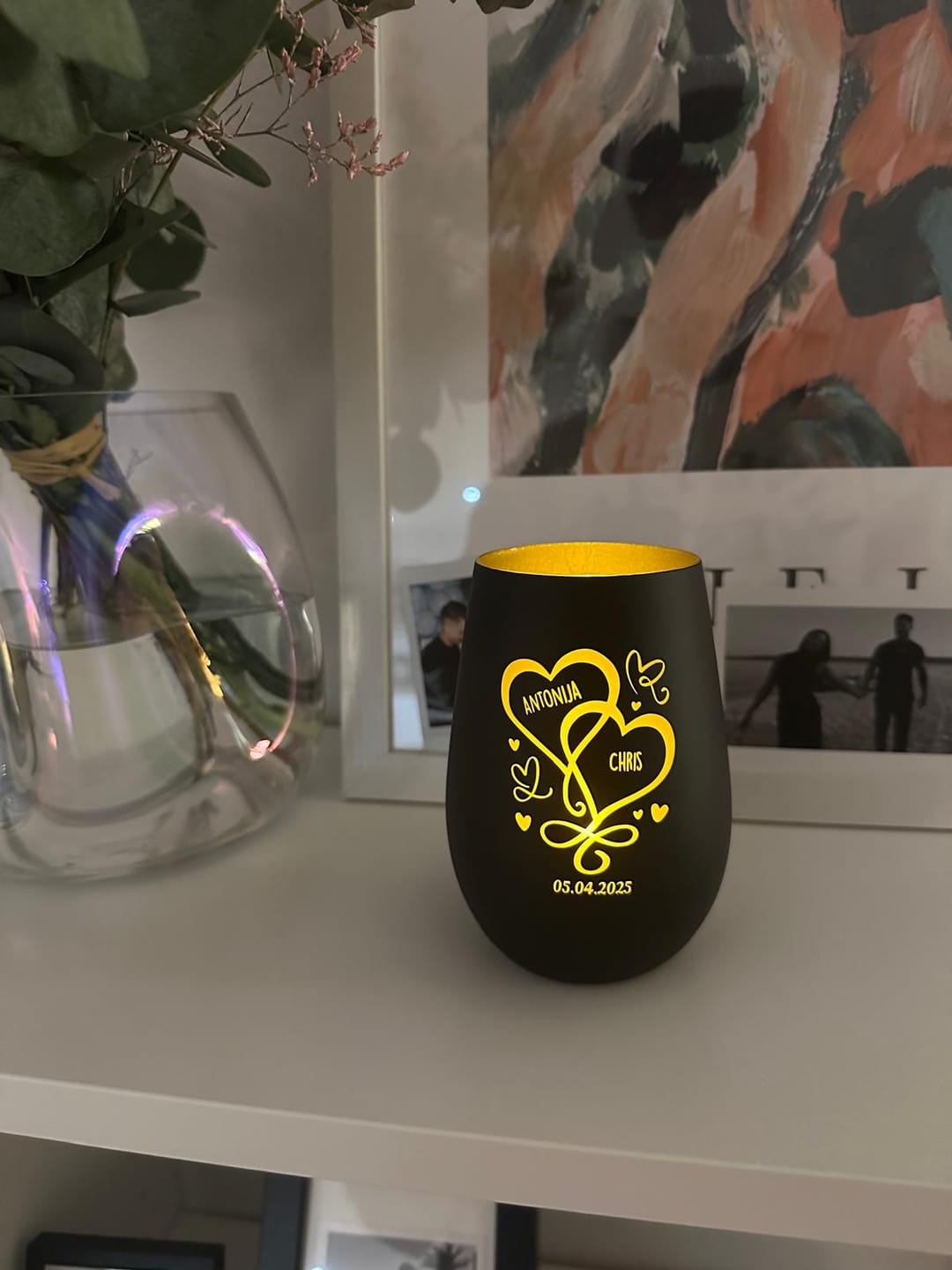 Customer photo review of Unsere Herzen - Paar-Windlicht