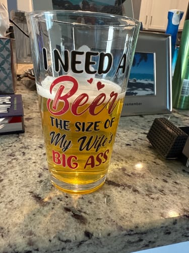 Customer photo review of Personalized Gifts For Couple Beer Glass