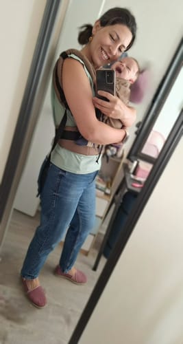 Customer photo review of Mochila ergonómica marca BabyMonkey