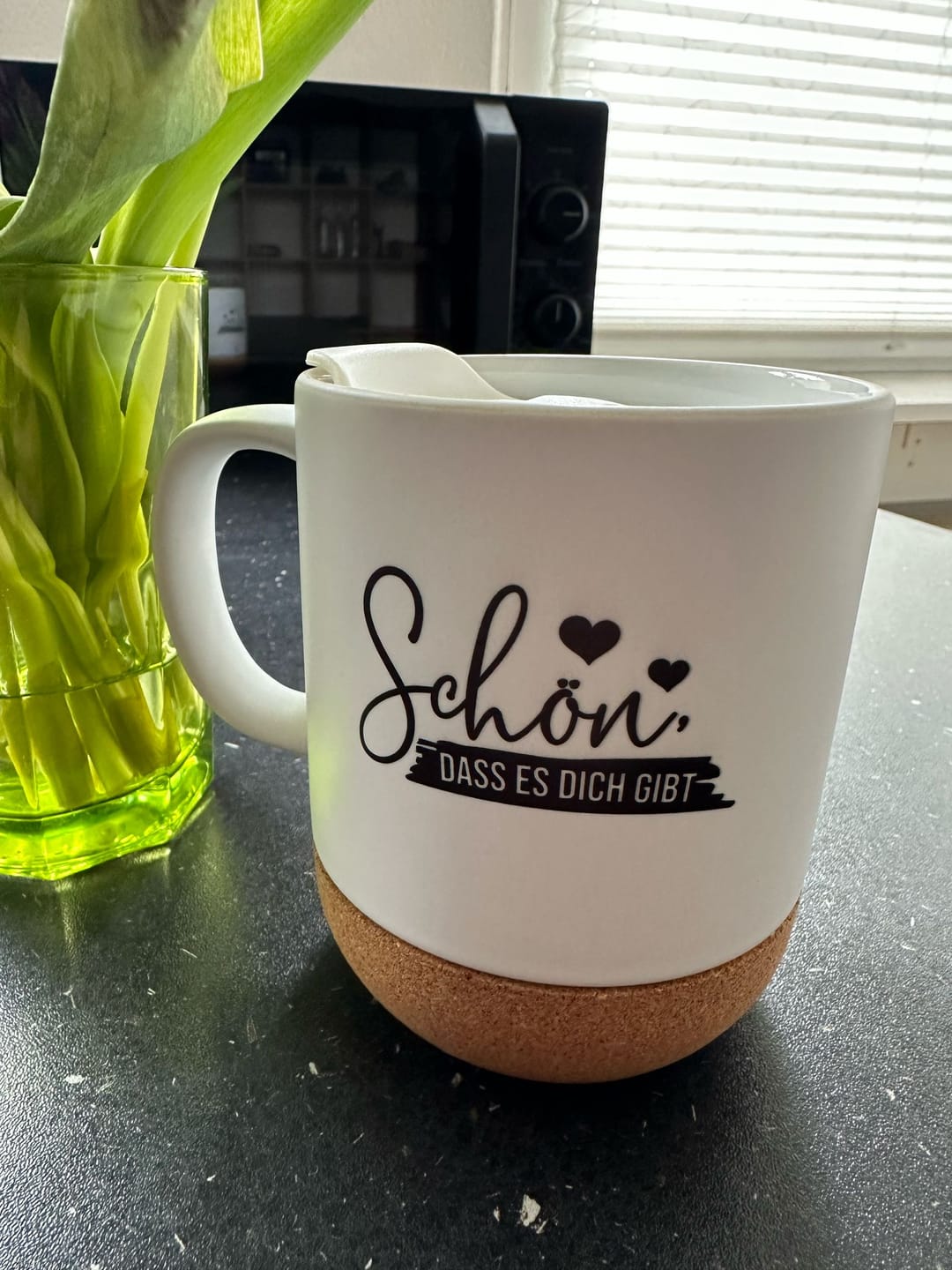 Customer photo review of Tasse mit Korksockel- Schön, dass es dich gibt