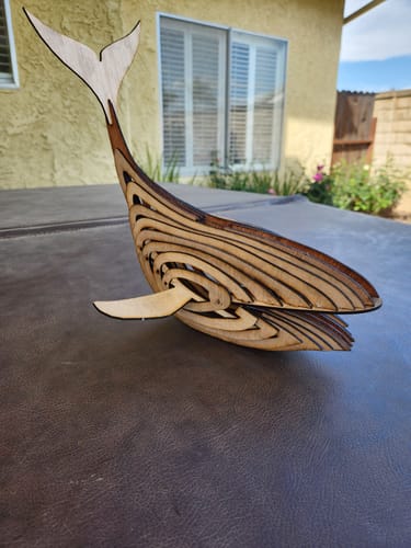 Customer photo review of Decorative whale lamp chandelier laser cut svg file