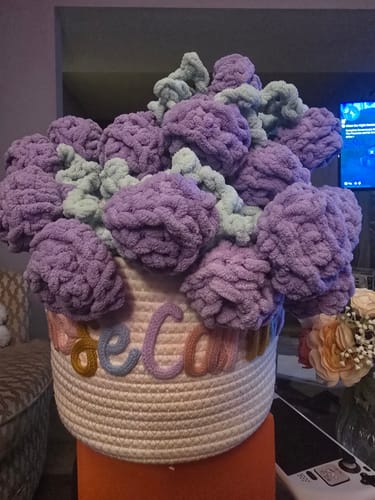Customer photo review of Baby Knits™  Multicolor Personalized Knitted Basket