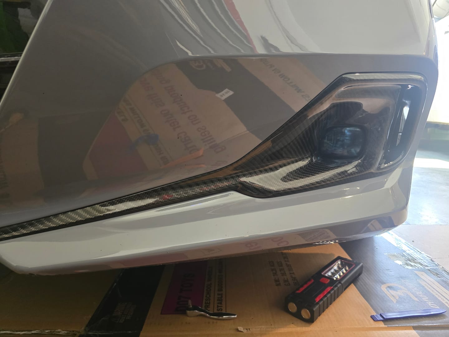 Customer photo review of 2021-2022 Honda accord fog light bezel in carbon fiber
