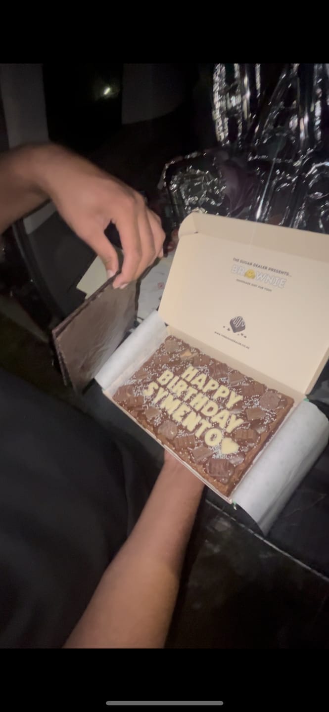 Customer photo review of Mega custom message chocolate fiend brownie