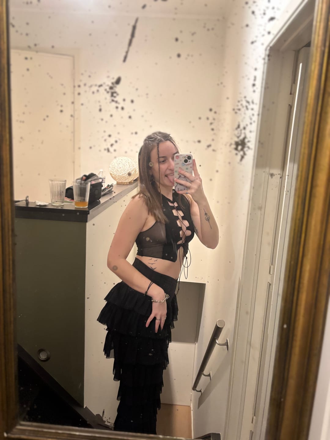 Customer photo review of Black Ruffle Flares