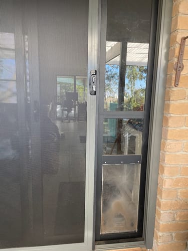 Customer photo review of ***OUTLET***LARGE Folding Patio Pet Door Insert [Colour: Black] [Size: Large]***OUTLET***