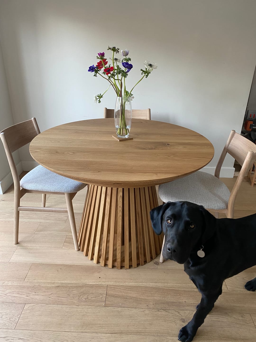 Customer photo review of Vivien Extendable Round Dining Table in Solid Oak